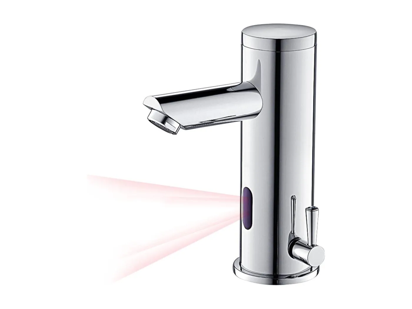 Elektronischer Infrarot-Waschtischmischer, Kalt- und Warmwasser-Automatikmischer, Messing, Chrom, automatischer Badezimmer-Waschtischhahn