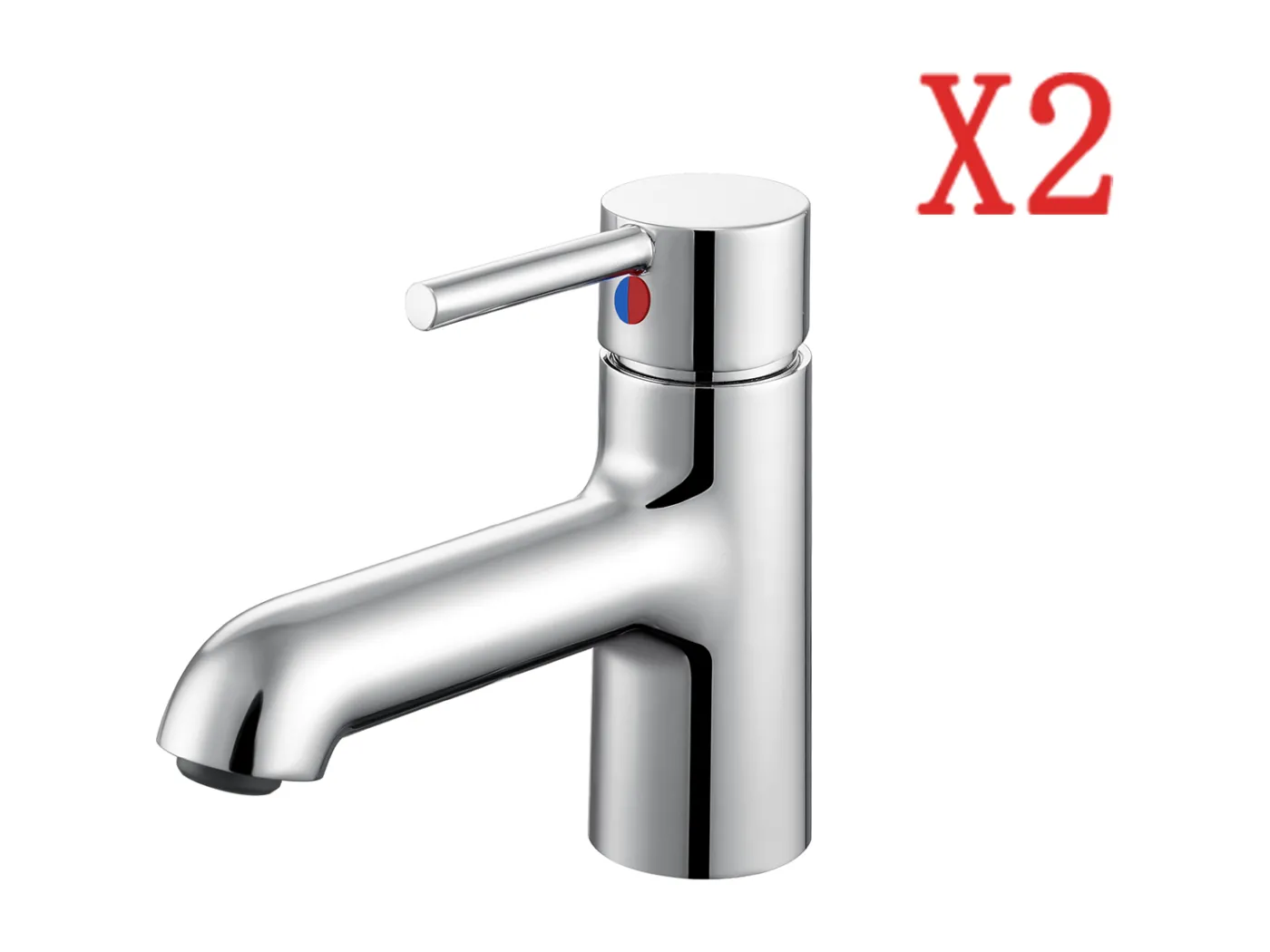 Stück Chrom-Waschtischarmatur mit flexiblem Anschluss, Badezimmer-Waschbeckenmischbatterie Kalt-/Warmwasser mit Auslaufhöhe 134 mm für WC