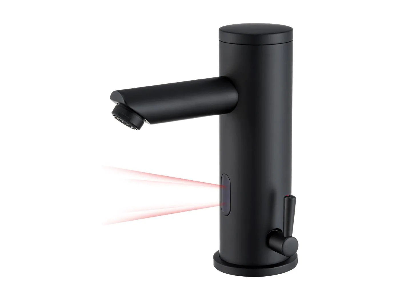 Schwarzer Infrarot-Waschbeckenhahn, vollautomatischer Kalt-/Warmwasser-Badezimmer-Mischhahn aus Messing mit Rückschlagventil