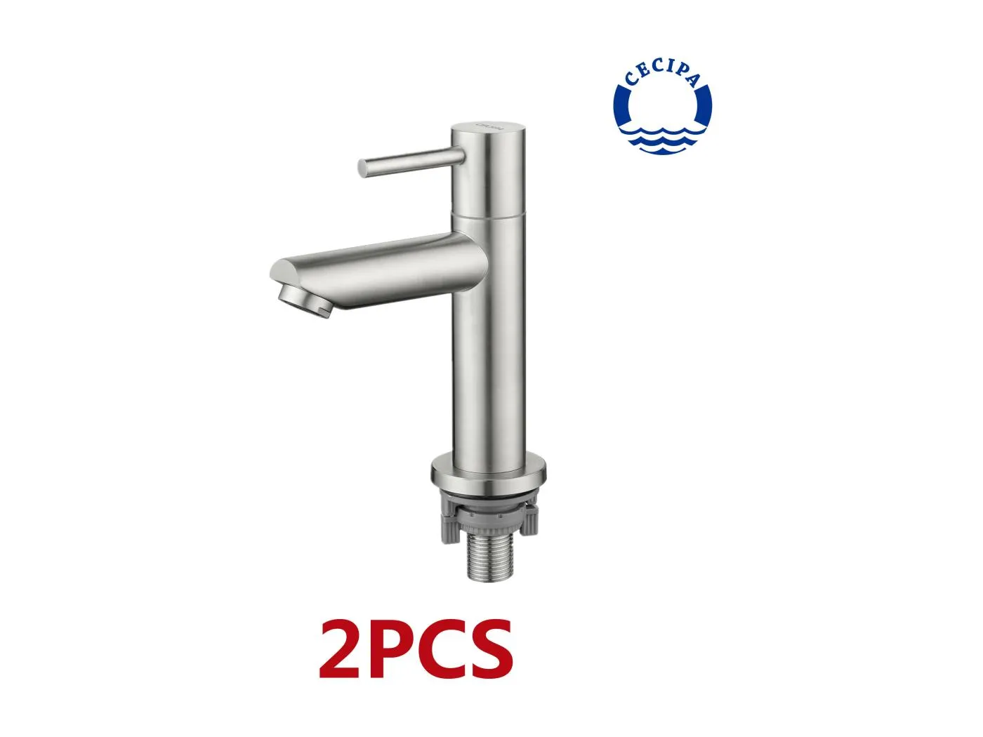 Cecipa max 2-teiliges Badezimmer-Waschbecken-Wasserhahn mit Einhebelmischer, Einloch-Waschtisch-Wasserhahn, Kaltwasserhahn, EU-Modell