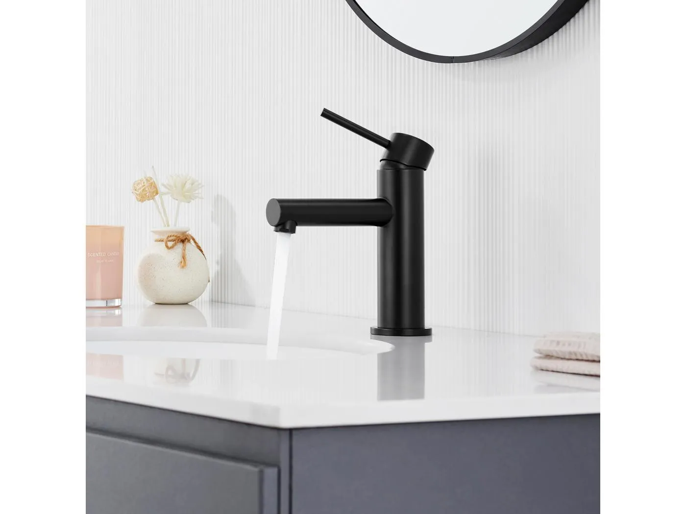 Cecipa max Waschtischmischer Badarmatur Edelstahl Waschtischarmatur Schwarz, EU-Modell