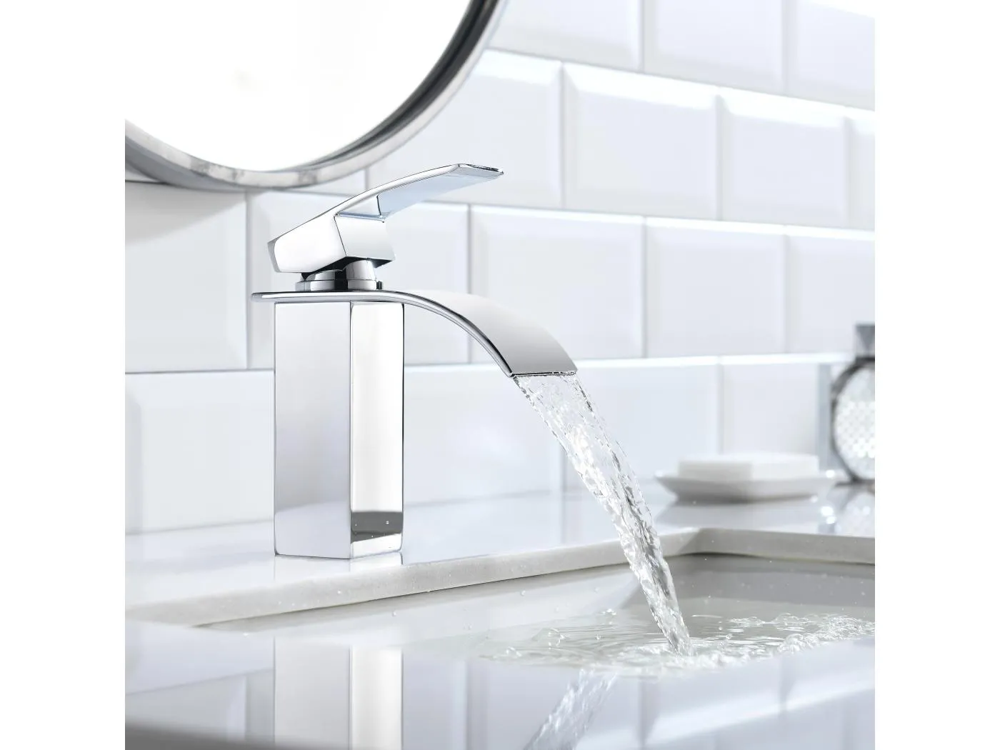 Cecipa max Wasserfall-Waschbeckenarmatur, Einhebel-Waschtischarmatur, heißes und kaltes Wasser, Chrom!, EU-Modell