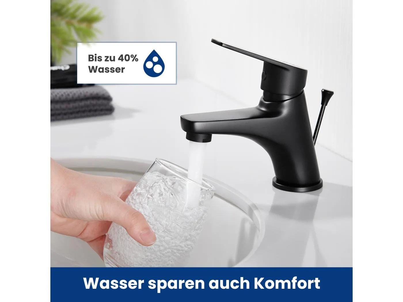 Cecipa max Einhebel-Waschtischmischer mit Ablaufhebel, schwarzes Messing, EU-Modell