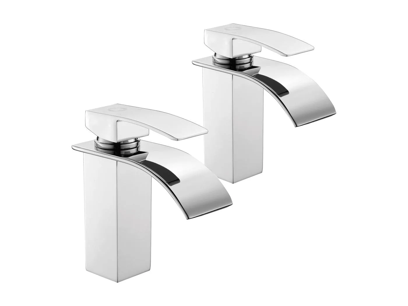 2 Stück Cecipa max Wasserfall-Waschbeckenhahn, Einhebel-Waschtischmischer, heißes und kaltes Wasser, Chrom!, EU-Modell