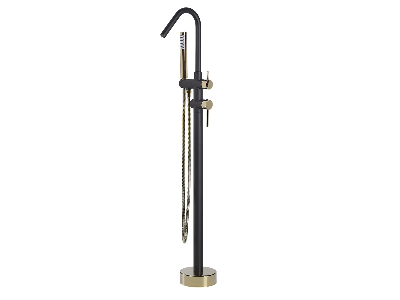 Badewannenarmatur freistehend schwarz matt gold Victoria