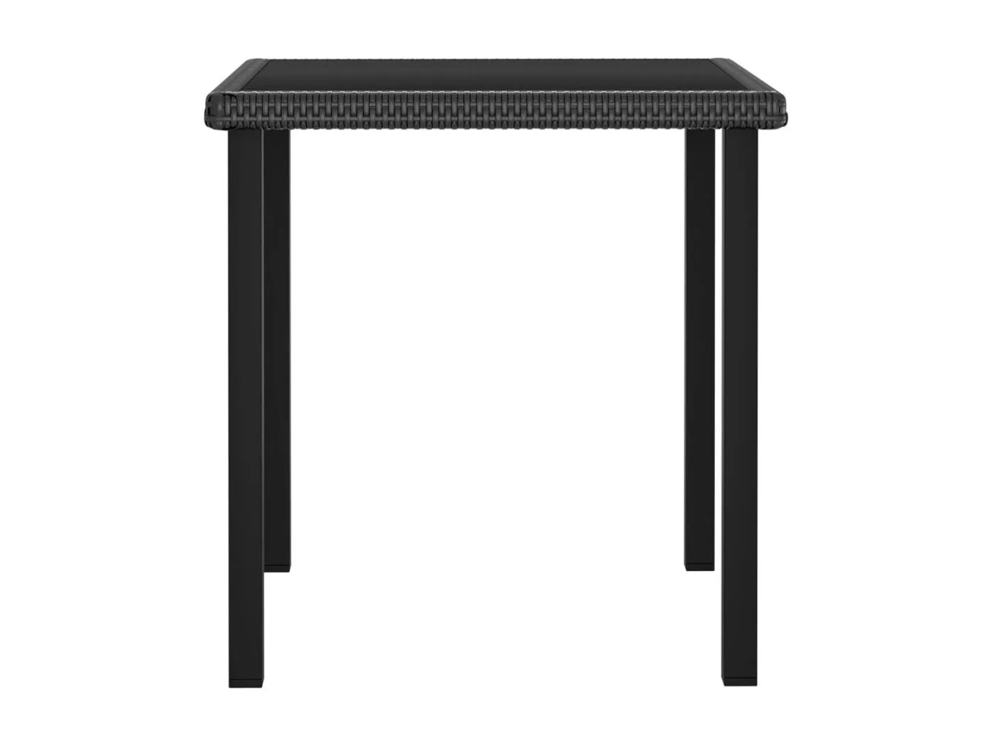 Natalie Hope  Garten-Esstisch Schwarz 70x70x73 cm Poly Rattan