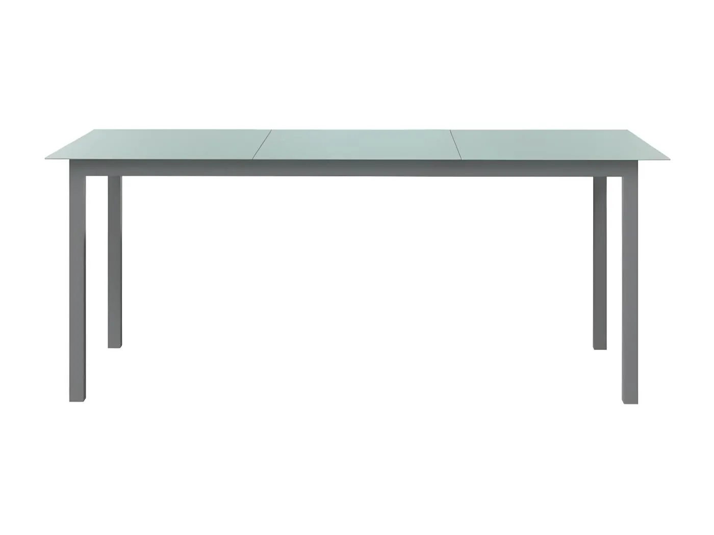 Batesville  Gartentisch Hellgrau 190x90x74 cm Aluminium und Glas