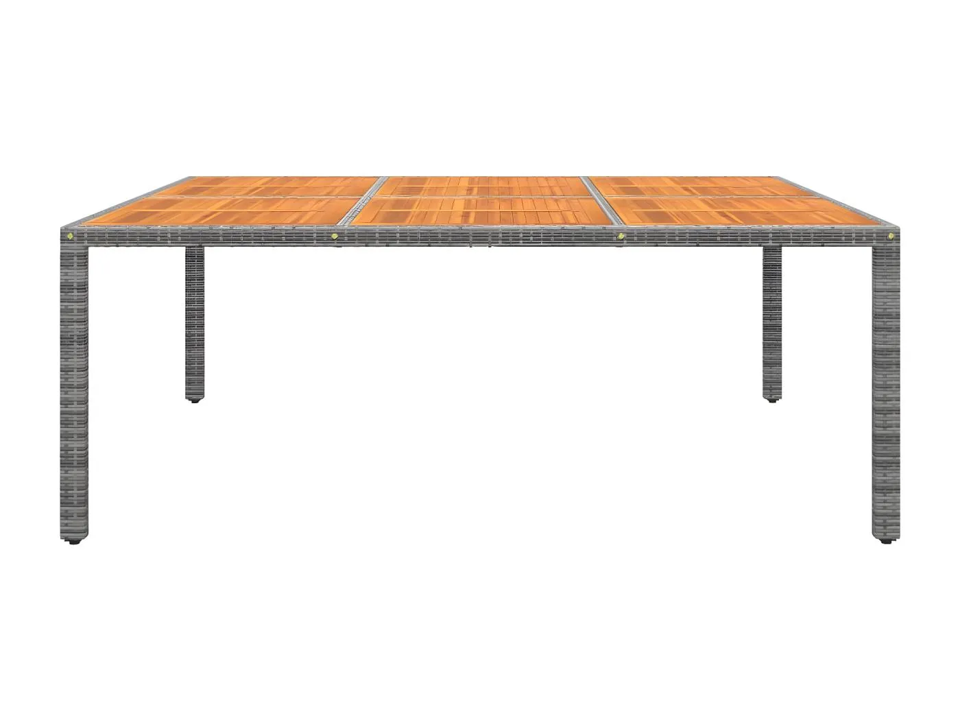 Lysni Gartentisch 200x150x75 cm Akazienholz und Poly Rattan Grau