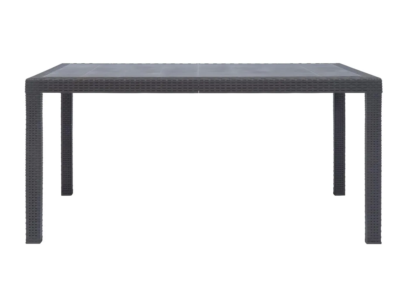 Celandor  Gartentisch Braun 150x90x72 cm Kunststoff Rattan-Optik