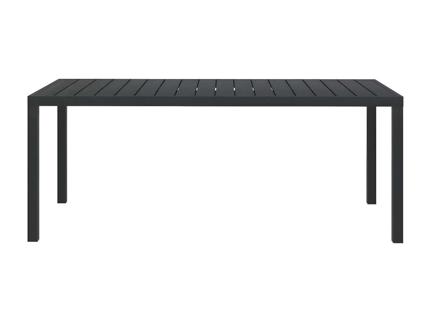 Marie-Rose Gartentisch Schwarz 185x90x74 cm Aluminium und WPC