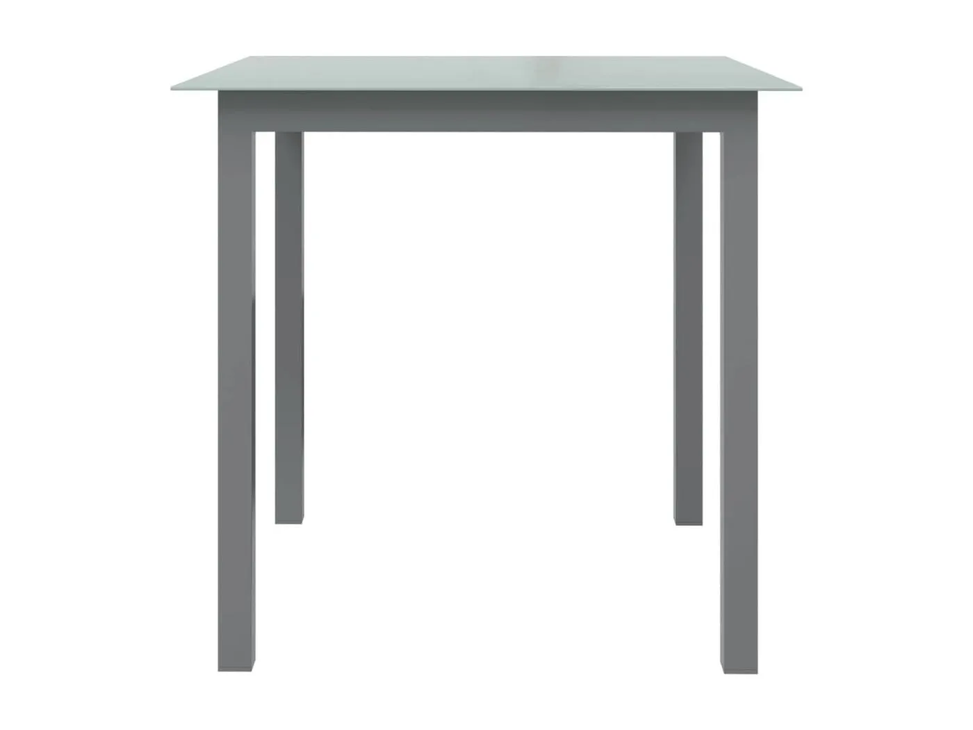 Batesville  Gartentisch Hellgrau 80x80x74 cm Aluminium und Glas