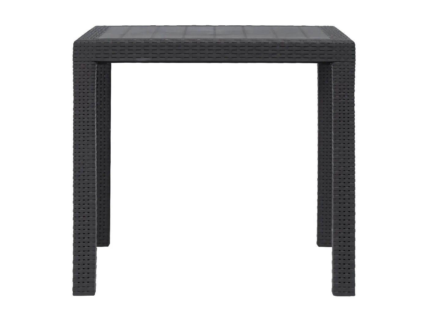 Celandor  Gartentisch Braun 79x79x72 cm Kunststoff Rattan-Optik