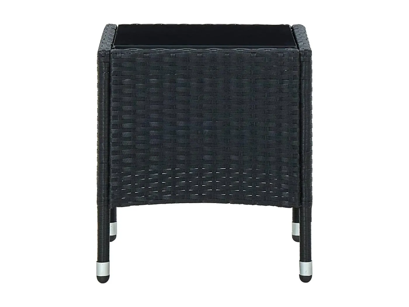 Emilie-Jean Gartentisch Schwarz 40x40x45 cm Poly Rattan