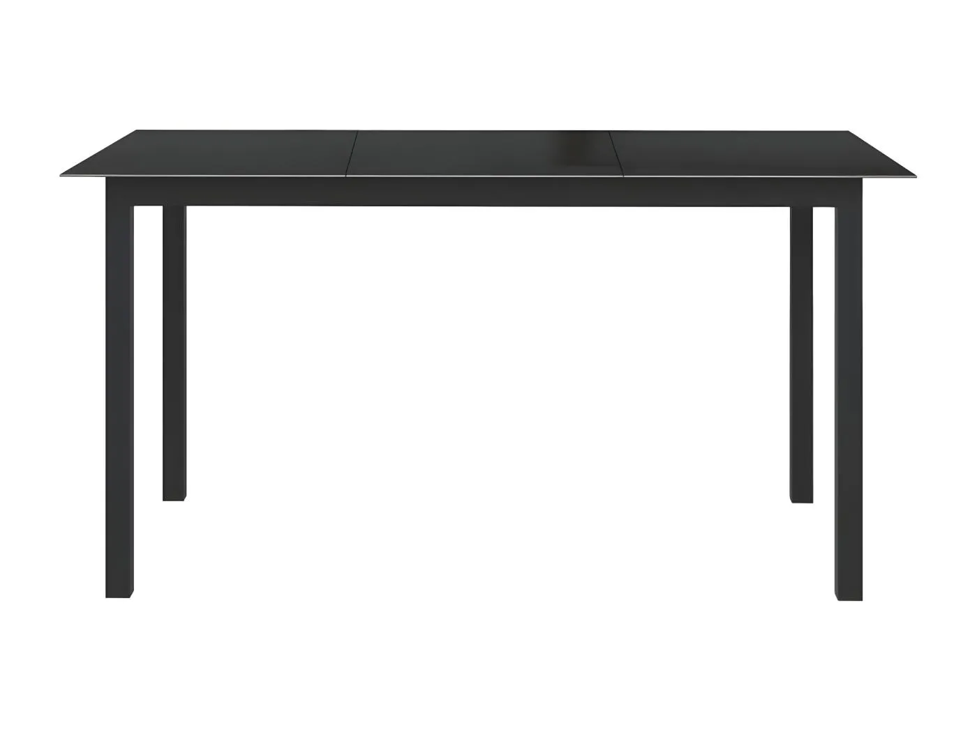 Batesville  Gartentisch Schwarz 150x90x74 cm Aluminium und Glas