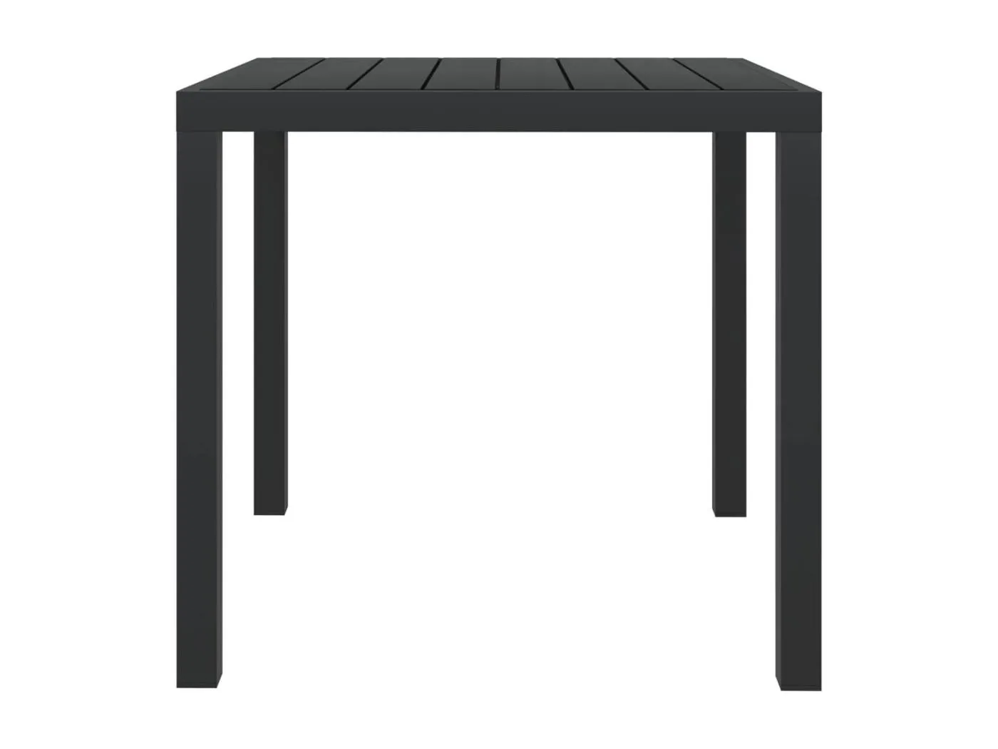 Marie-Rose Gartentisch Schwarz 80x80x74 cm Aluminium und WPC