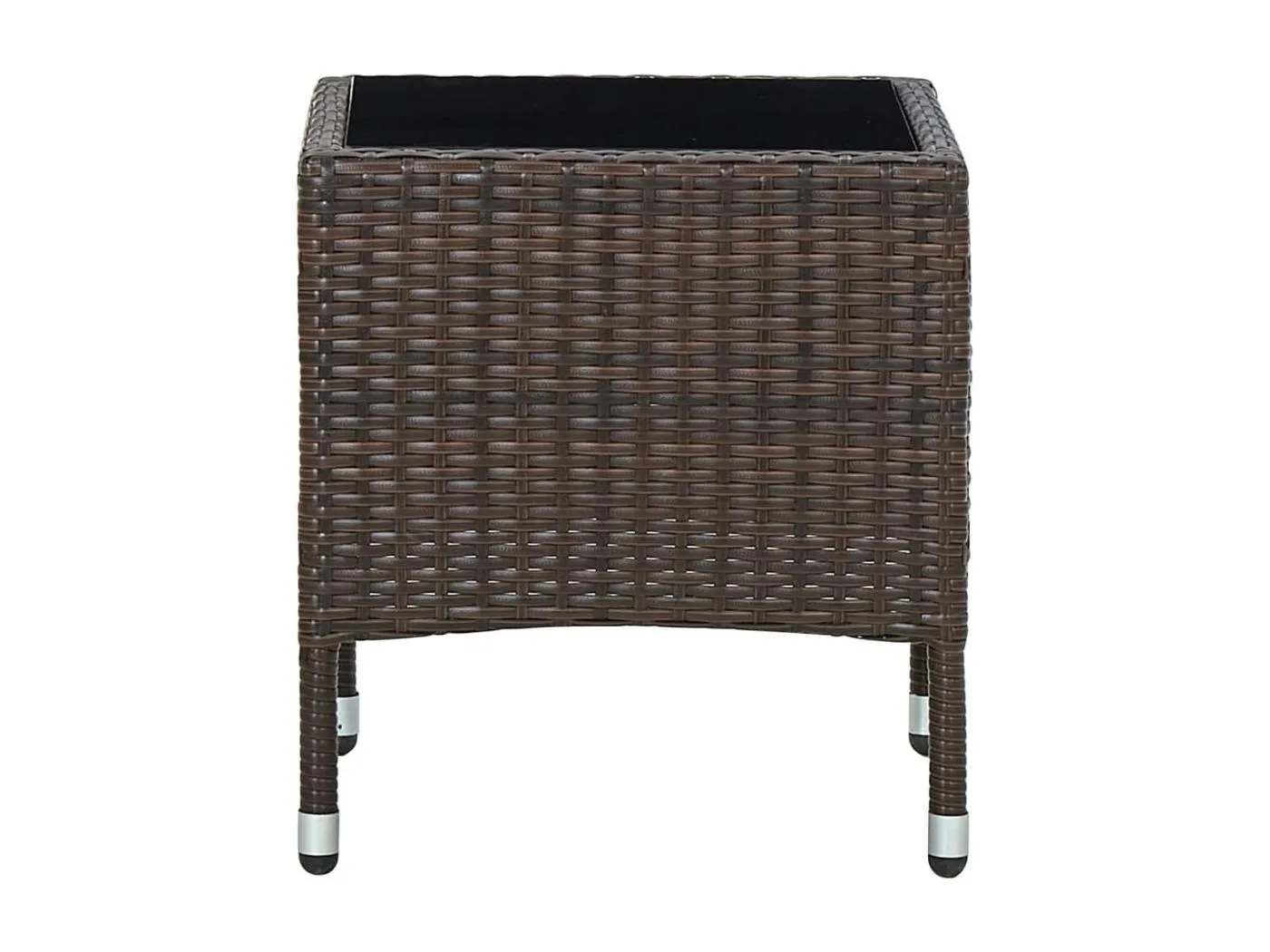 Emilie-Jean Gartentisch Braun 40x40x45 cm Poly Rattan