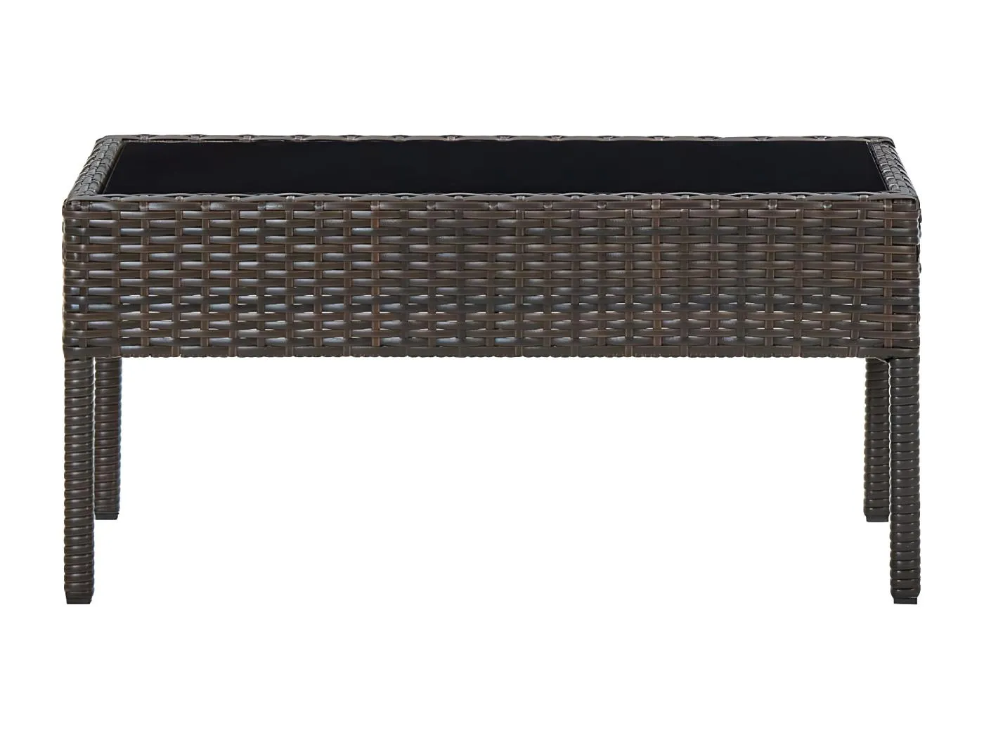 Gabrielle-Hélène  Gartentisch Braun 75x40x37 cm Poly Rattan