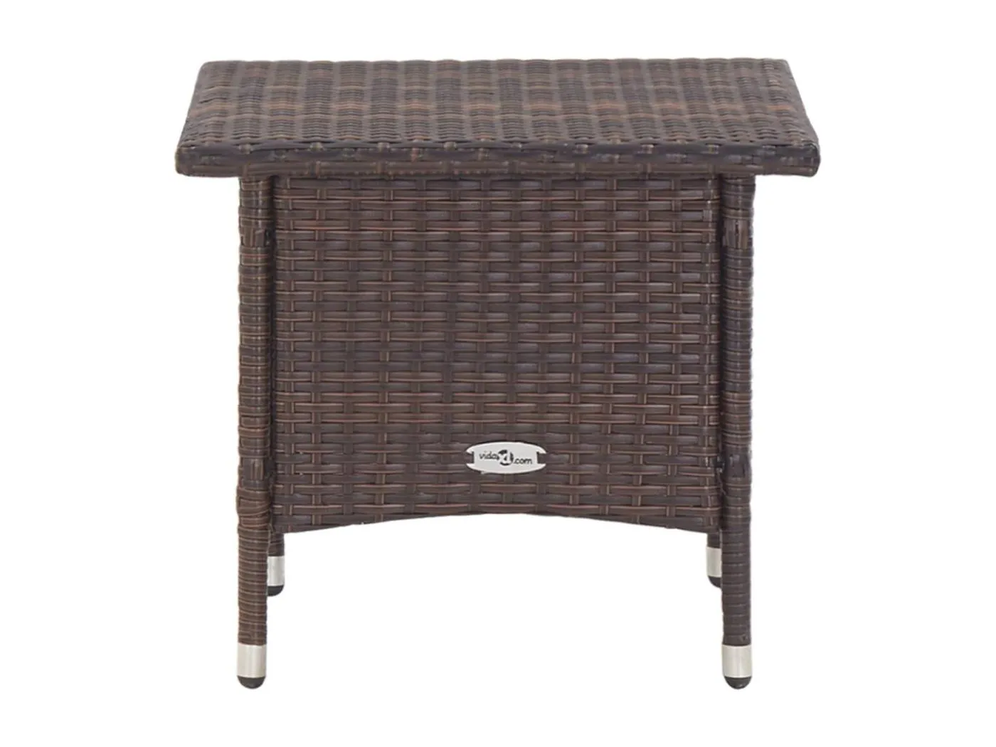 Thorvin  Beistelltisch Braun 50x50x47 cm Poly Rattan