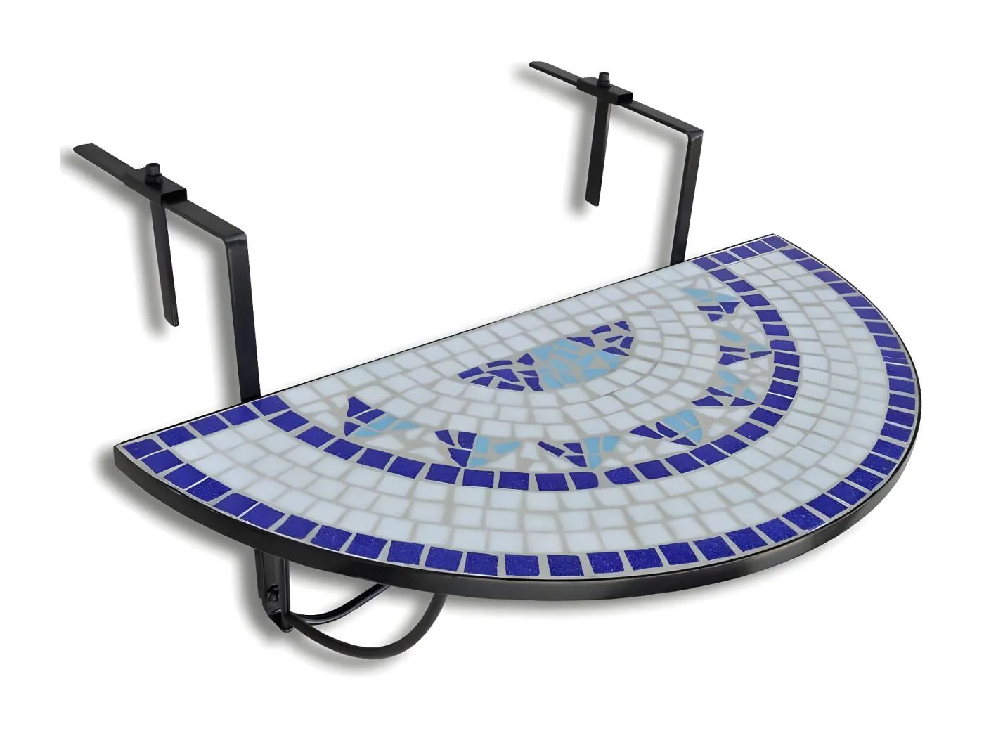 Tove Marie Balkonhängetisch Mosaik Blau und Weiß
