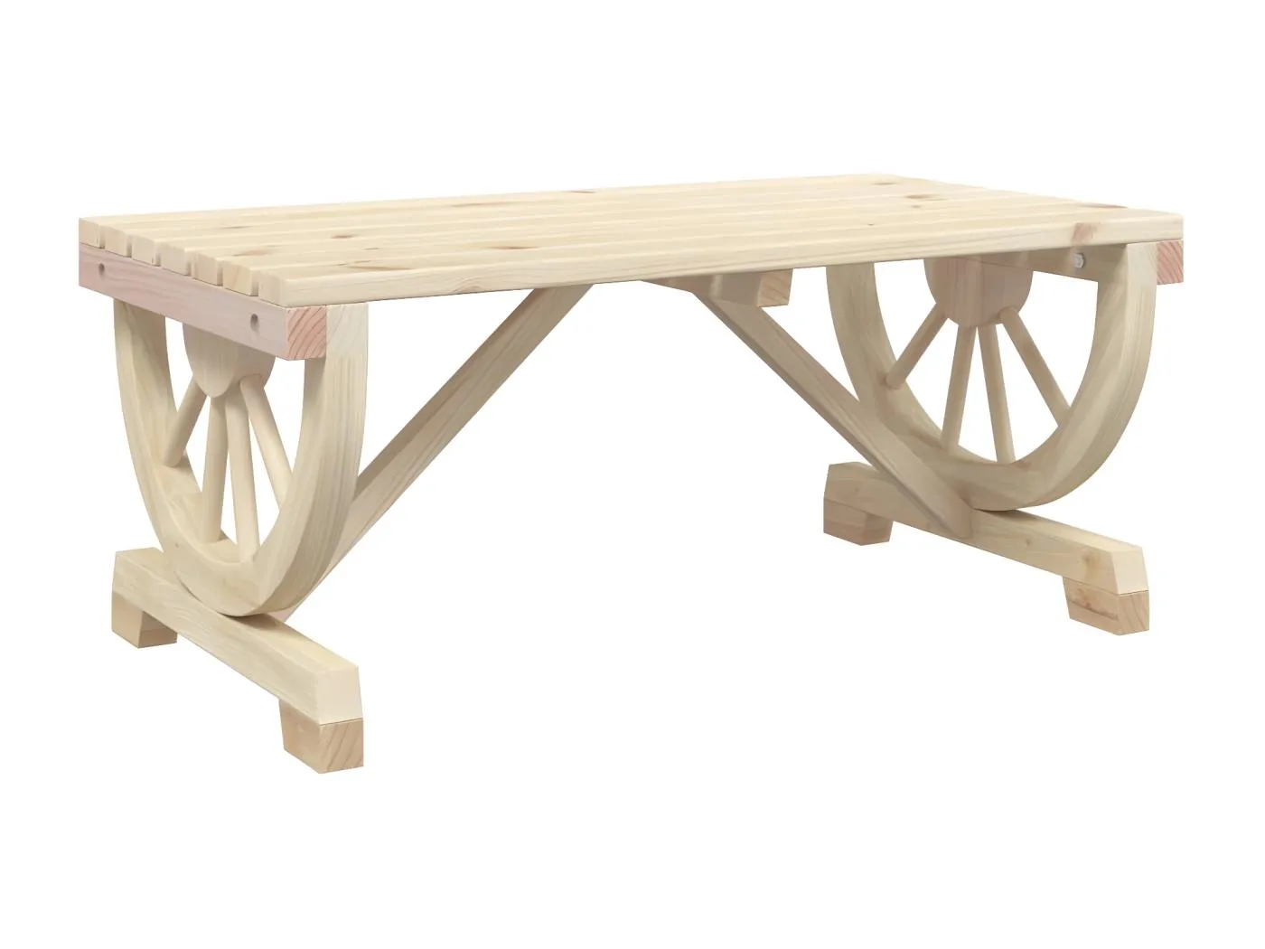 Karine Garten-Couchtisch 90x50x40 cm Massivholz Tanne