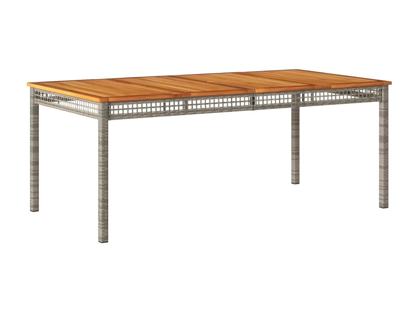 Centreville Gartentisch Grau 180x90x75 cm Poly Rattan Akazienholz