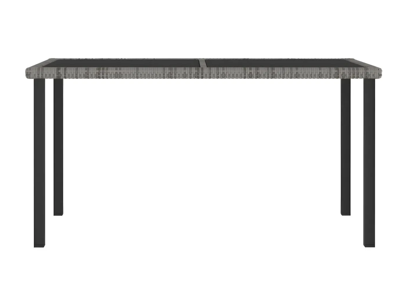 Natalie Hope  Garten-Esstisch Grau 140x70x73 cm Poly Rattan