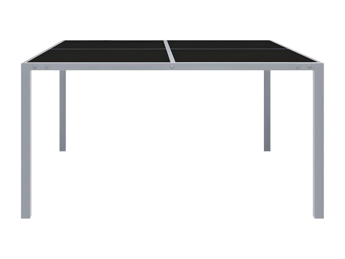 Garden Furniture -  Gartentisch 130x130x72 cm Grau Stahl und Glas