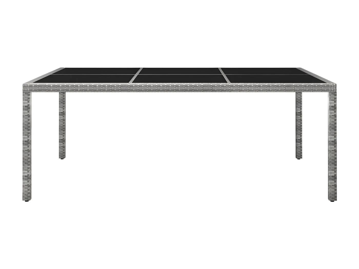 Ludovico Garten-Esstisch Grau 200x150x74 cm Poly Rattan