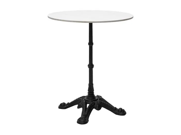 Bistro-Tisch aus weißem Marmor und schwarzem Metall CONTY