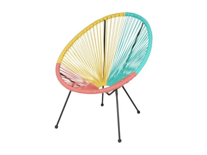 Runder Gartenstuhl aus Harz in bunten Farben 56x88x72 cm