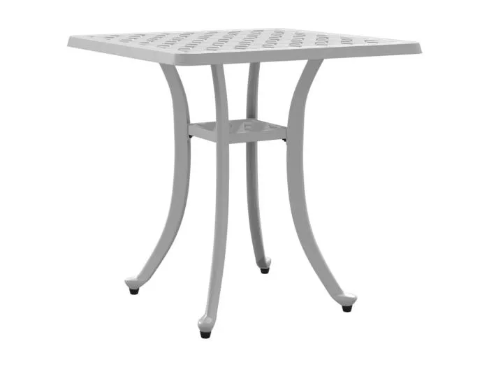 Tarvund  Gartentisch Weiß 53x53x53 cm Aluminiumguss