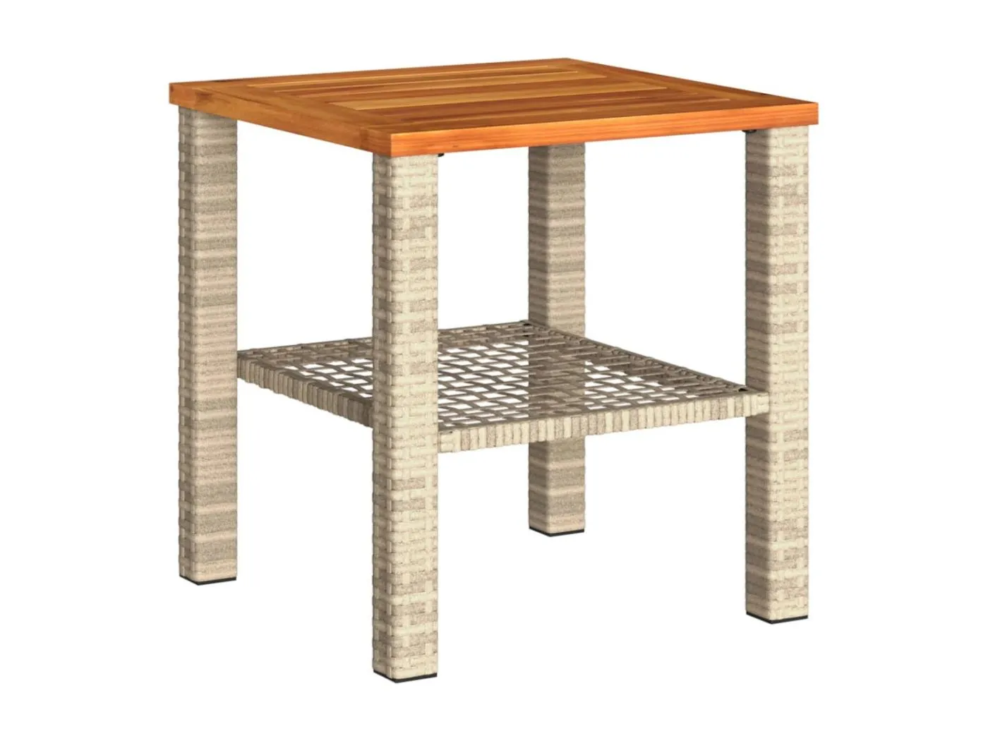Centreville Gartentisch Beige 40x40x42 cm Poly Rattan Akazienholz