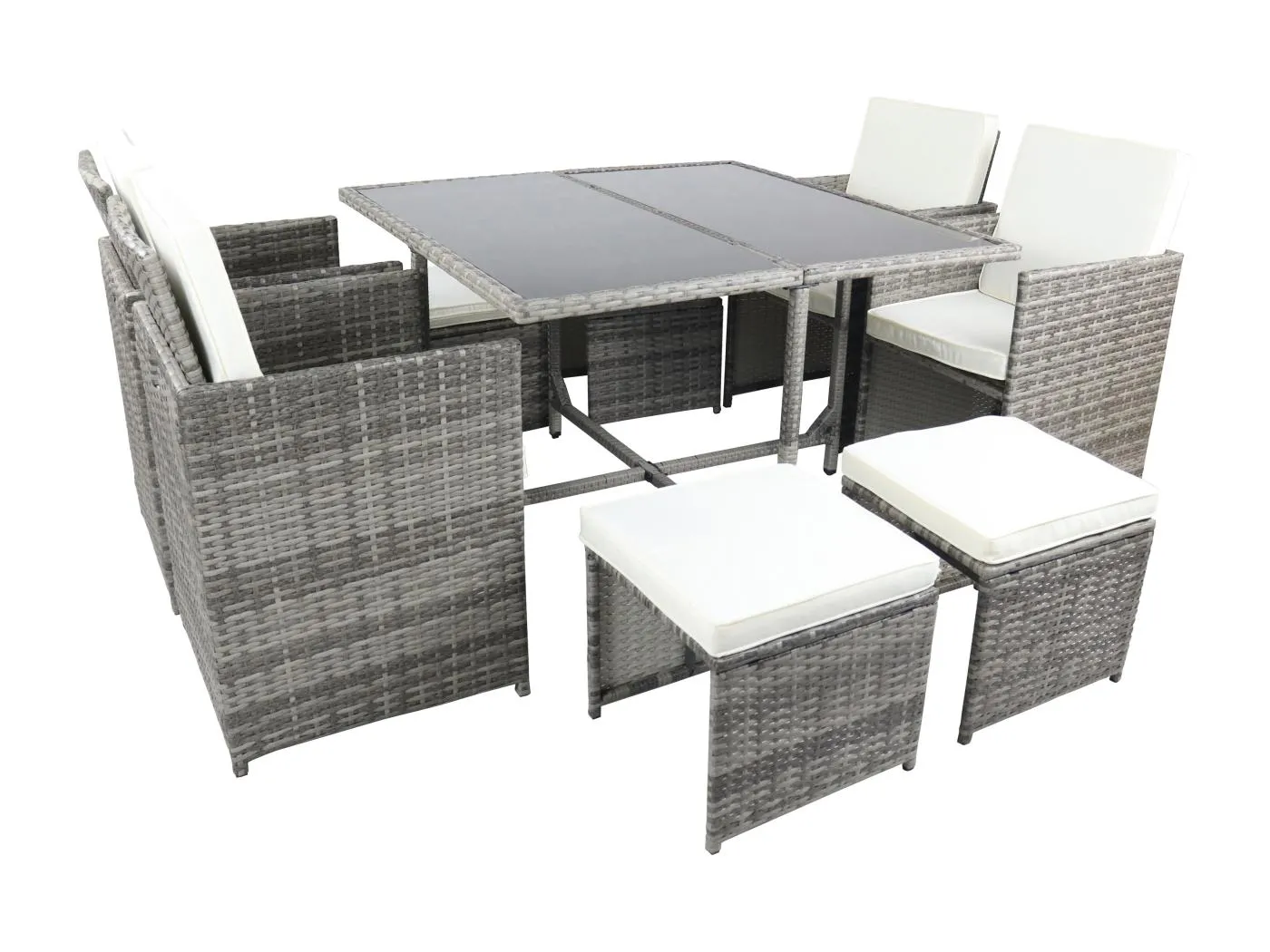 9-tlg Sitzgruppe Gartenmöbel Set Rattan