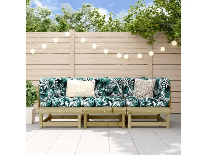 3-tlg. Garten-Lounge-Set Kiefernholz Imprägniert