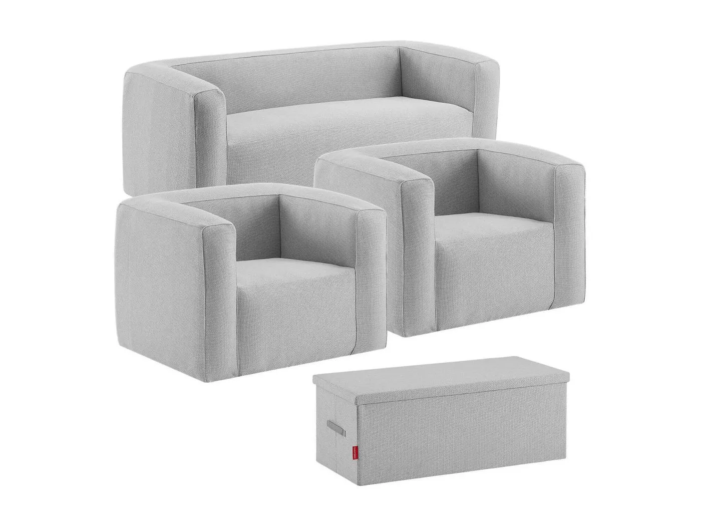 Aufblasbare Sitzgruppe für 5 Personen - Terracotta - Innen- und Außenbereich - Hellgrau