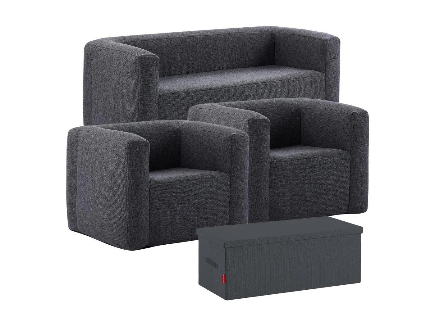 Aufblasbare Sitzgruppe für 5 Personen - Terracotta - Innen- und Außenbereich - Dunkelgrau