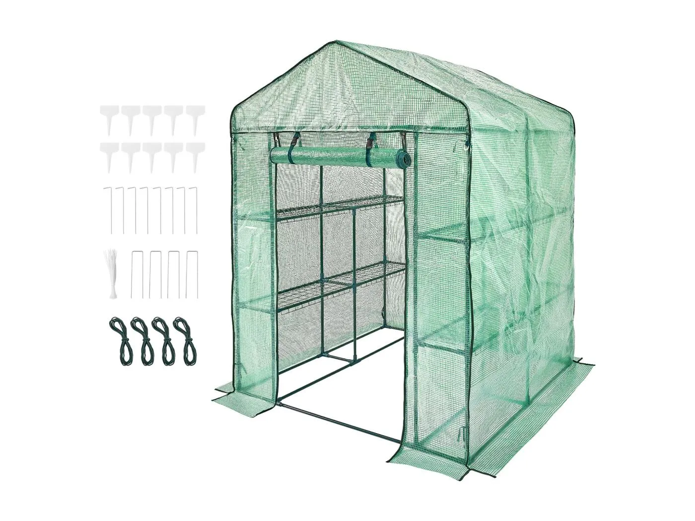 Tragbarer Folientunnel SucceBuy mit Regalen 1,4 x 1,4 x 2 m