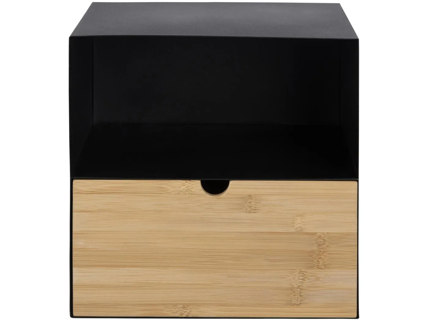 Joliet Nachttisch wandhängend mit 1 Ablage und 1 Schublade, schwarz.