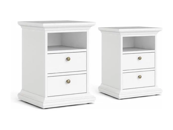 Venedig Nachttisch 2 Stück Breite 43 cm, Höhe 58 cm weiss.