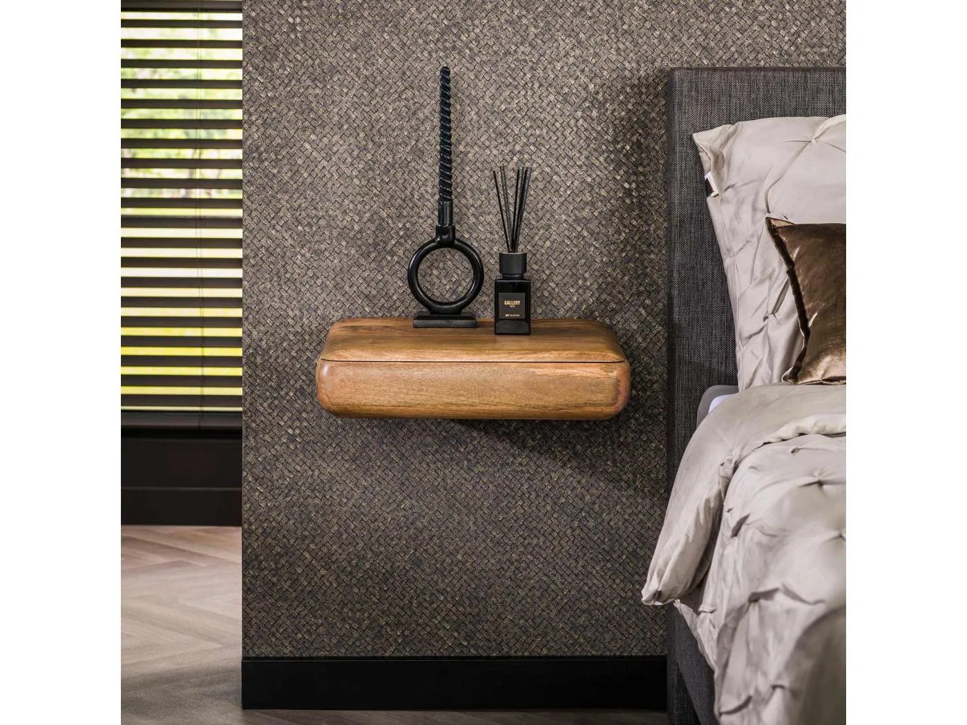 Nachttisch Sleek - Massiv Mango Natur