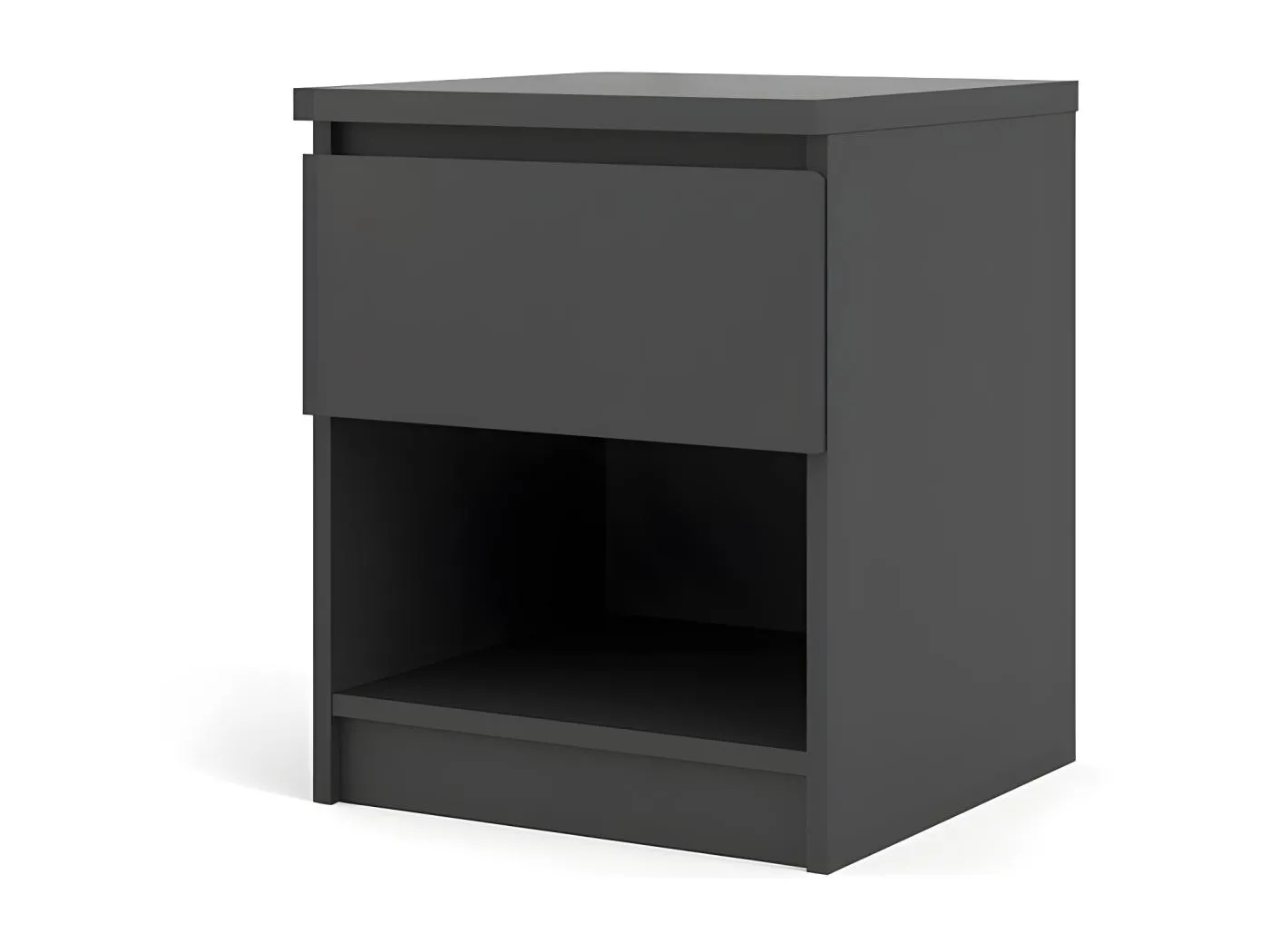 Nada Nachttisch 1 Schublade und 1 Ablagen mattschwarz.