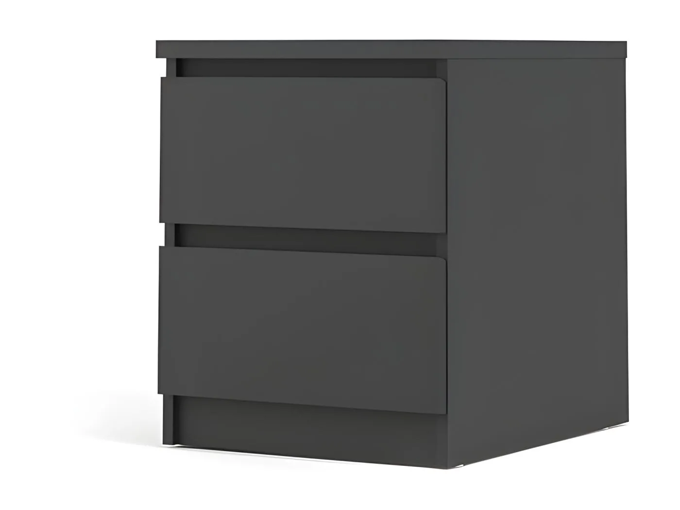 Nada Nachttisch 2 Schubladen mattschwarz.