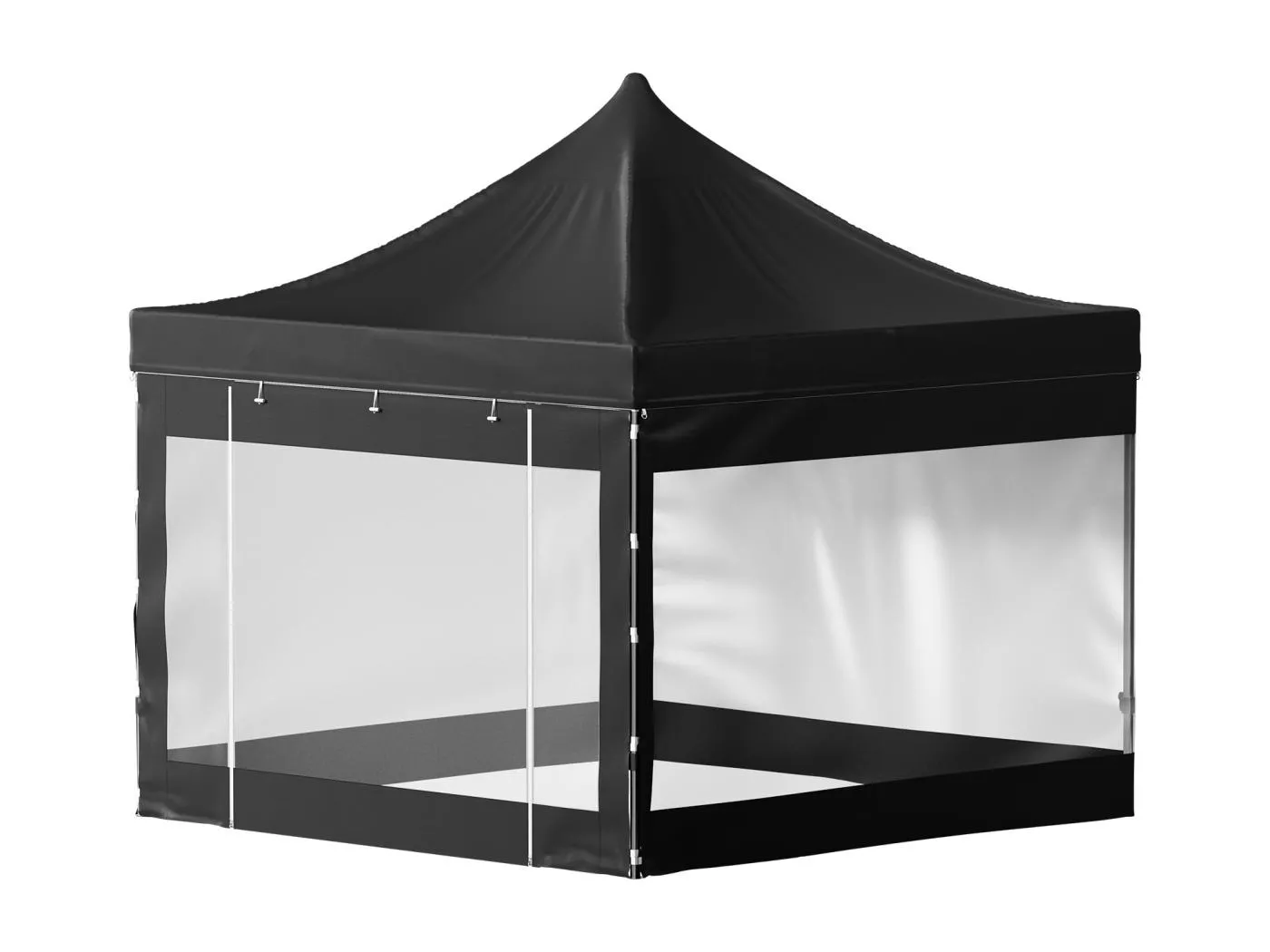 10x10 FT Pop-Up-Überdachungszelt SucceBuy, Pavillon für den Außenbereich mit Seitenwänden, Schwarz