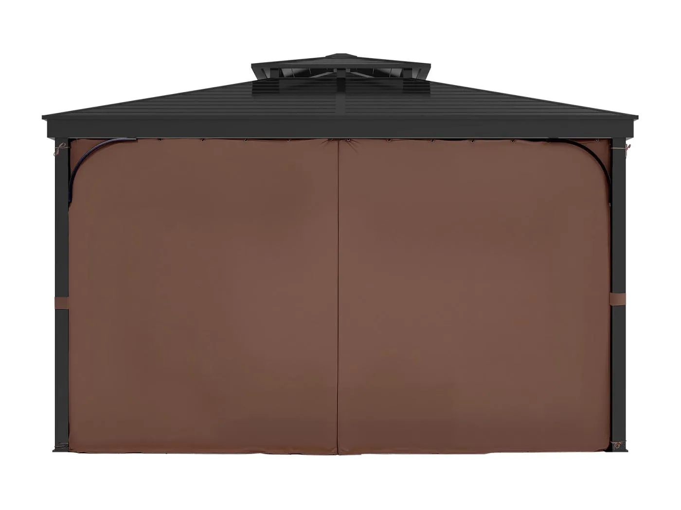 Wasserdichter Sichtschutzvorhang für Pavillon SucceBuy Wasserdichter Sichtschutzvorhang für Pavillons, 365.76 x 365.76 x 210.31 cm, Kaffeebraun