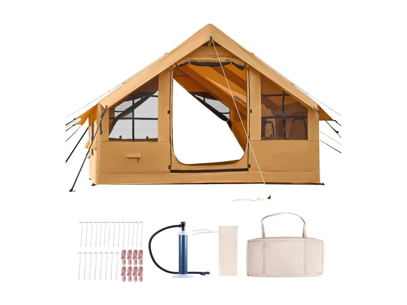 Aufblasbares Glamping-Zelt SucceBuy für 5 bis 8 Personen mit Pumpe, Produktabmessungen (L x B x H): 4 x 3 x 2,2