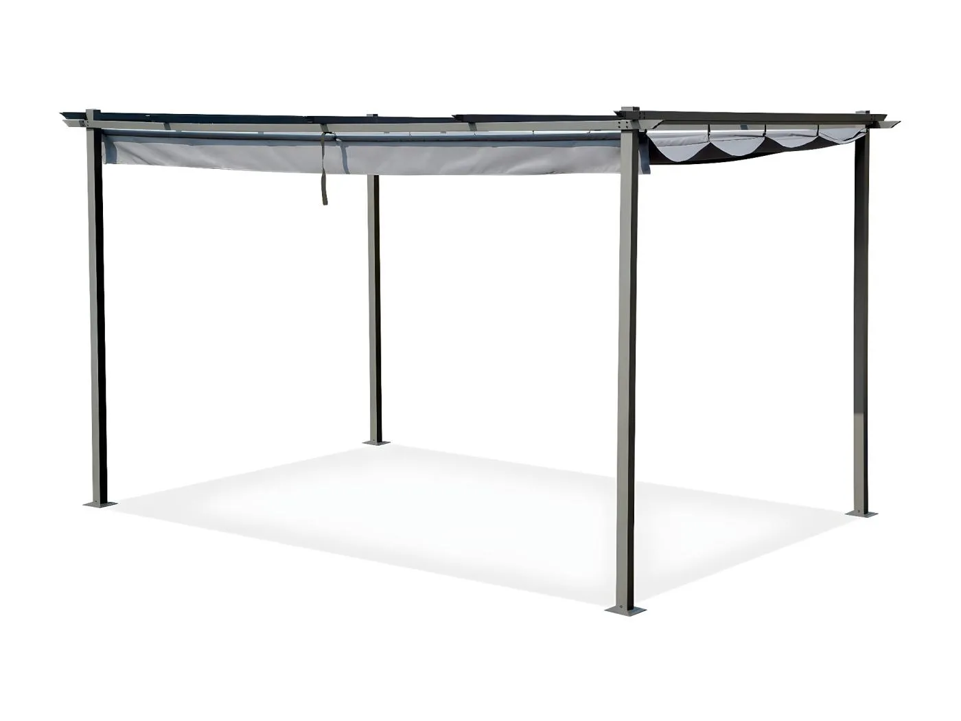 Metallpergola mit ausziehbarem Dach - 3 x 4 m - Anthrazitgrau