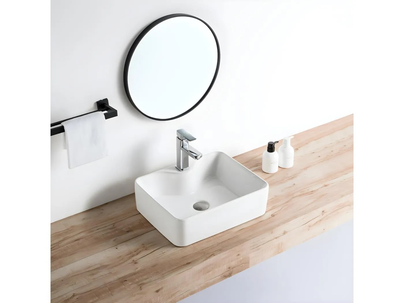 Aufsatzwaschbecken aus glasierter Keramik ROSARIO 48x37 cm