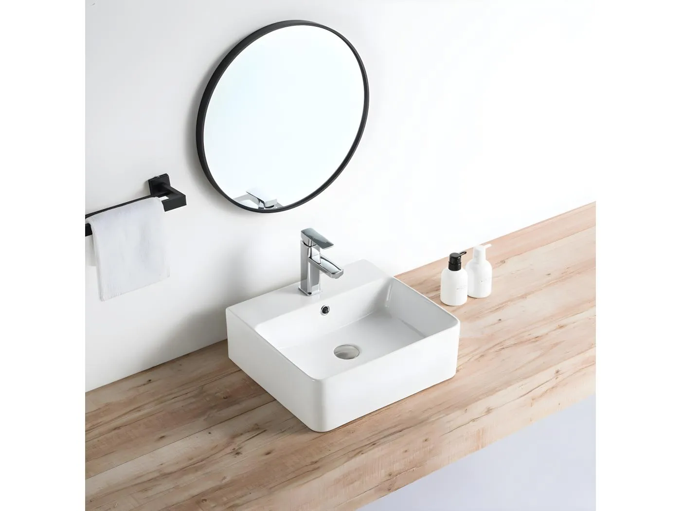 Aufsatzwaschbecken aus glasierter Keramik VENADO 46x42 cm