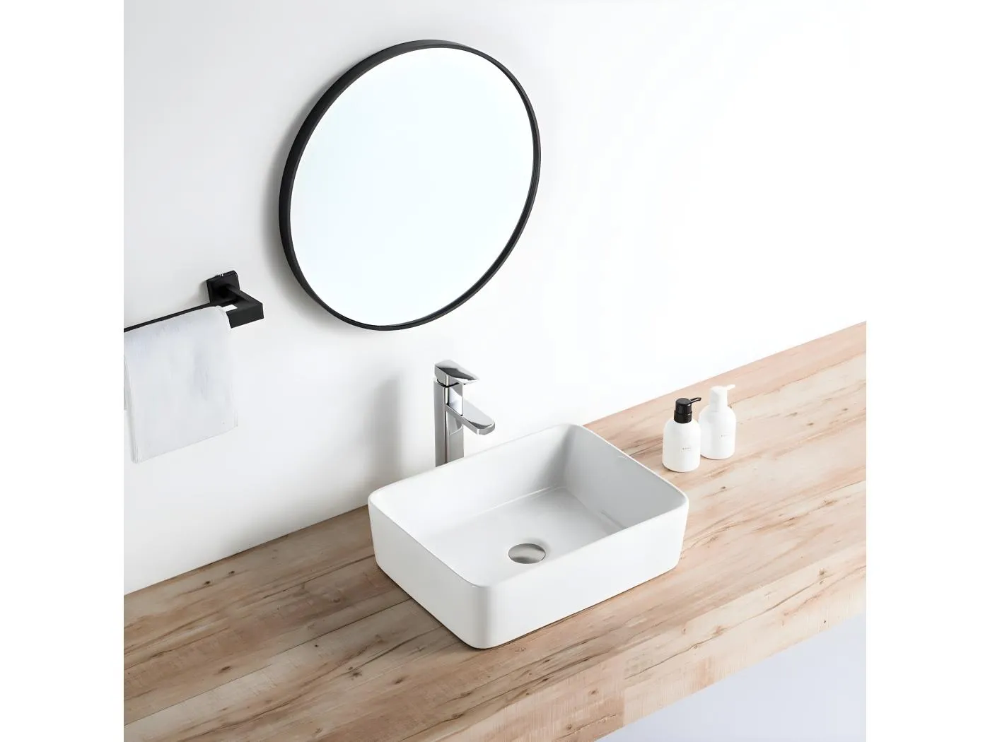 Aufsatzwaschbecken aus glasierter Keramik CORDOBA 48x37 cm