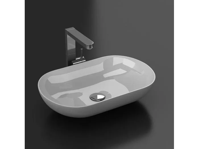 Aufsatzwaschbecken aus Gussmarmor oval SIENA